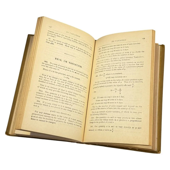 Elementary Algebra J Hamblin Smith Book HC Gage Text 1877 8th Print Canada - Picture 10 of 16